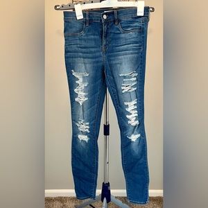 Women’s Pacsun Destroyed Jegging-Dark Blue- size 27